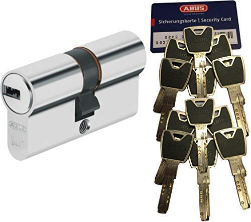 ABUS XP20S Doppelzylinder Länge (a/b) 28/34mm (c=62mm) mit Sicherungskarte und 10 Schlüssel mit Design-Clip, Not-u. Gefahrenfunktion und SKG** Bohrschutz