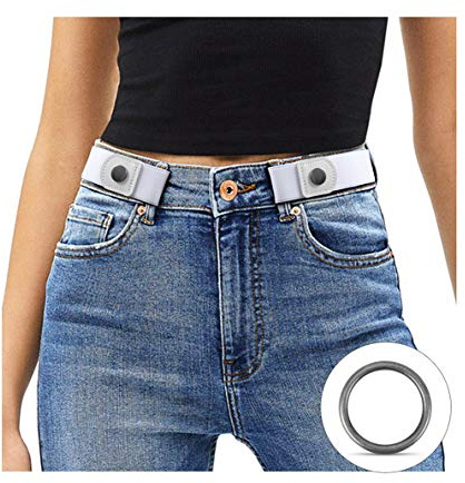 JasGood Schnallenfreier Damen Stretch Elastischer Gürtel für Damen Herren, Plus Size Keine Schnalle Unsichtbarer Gürtel für Jeans Hosen