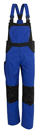 Qualitex X-Serie Unisex Latzhose, Lange Arbeitshose Herren und Damen, Berufs-Cargohose viele Taschen Handwerkerhose Werkstatt-Blaumann Kniepolstertasche