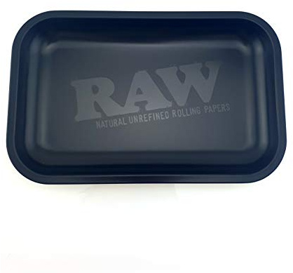 RAW Murder'd - Vassoio in metallo, colore: Nero opaco e Carta, colore: Vassoio per rotolamento, colore: nero opaco, cod. RAWMATTRA-2
