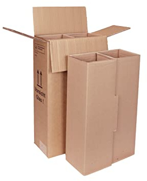 smiley pack Flaschenversandkarton 2 Flaschen inkl. Einlagen – 50 | Weinkarton für Wein & Sekt – PTZ – DHL zertifiziert – UPS DPD Hermes – Systema Cargo Flaschenkarton