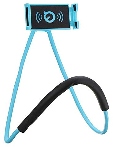 Haoxuann Support Telephone,360° Rotatif Support Autour Cou Flexible Mobile Phone Holder Stand Lazy Bracket pour lit Multifonction Support Smartphone Bureau Réglable Support (Bleu)