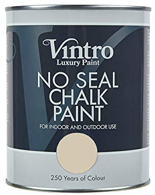 Vintro | No Seal Chalk Paint | Caramel | Interior & Exterior Use | Furniture | Walls | Wood | Metal | 1 Litre (Pebble)