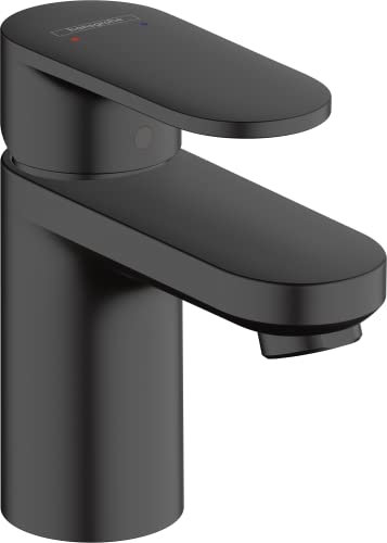 hansgrohe Vernis Blend - Waschtischarmatur ohne Ablauf, Wasserhahn Bad mit Auslauf Höhe 70 mm, Mischbatterie Waschbecken wassersparend (EcoSmart), Mattschwarz