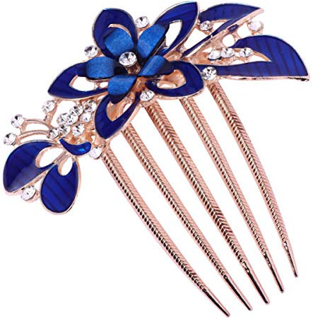Minkissy Braut Haarkamm Chinesische Hochzeitsdekoration Strass Haarspangen Für Haar Seitenkämme Haarkämme Für Die Braut Brauthaarkamm Haarkammklammern Golddekor Zubehör Schmuck Brautjungfer