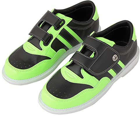 PENXZT Bowlingschuhe Leichte, Atmungsaktive Bowlingschuhe Für Herren Und Damen Mit Magic-Sticker-Verschluss Verschleißfeste Dämpfung,Grün,43 EU