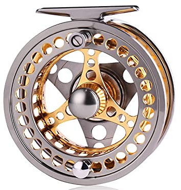 Fliegenrolle,Rolle Fliegenrollen Fliegenfischen Rolle 5/6 7/8 Angelrolle mit CNC- Bearbeitete Aluminiumlegierung Körperfliegenrollen Angelgerät (Color : Gold 7-8)