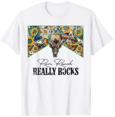 Ram Ranch rockt wirklich Vintage-Bull-Skull-Country-Musik T-Shirt