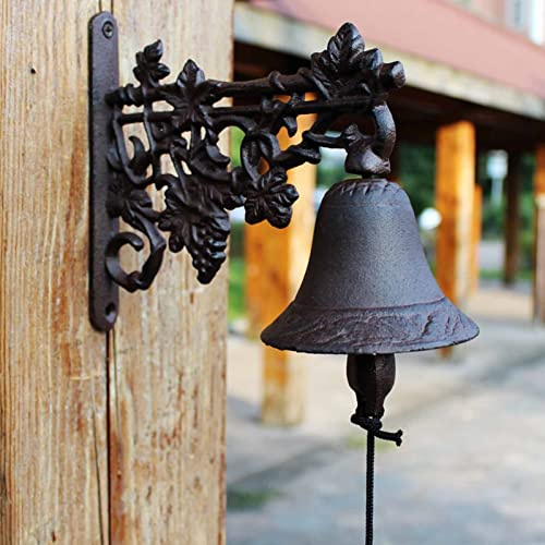 Campanella per Porta in Ghisa Campanello Per Porta In Ghisa Da Appendere Alla Parete - Campanello Per Porta Che Suona Manualmente In Fattoria, Campane Sospese Di Grandi Dimensioni Per Ristorante/ Cort