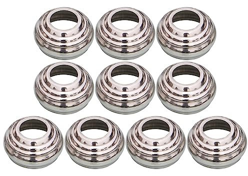 POCHY Pfostenhalter für Eckpfosten, Edelstahl Runde Pfahl Basisabdeckung Ringunter Stützung Beschützen für Pfosten Stange, 10Stück,50mm