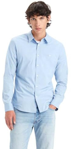 Levi's Långärmad herrskjorta Housemark Slim skjorta, Mjuk chambray blå, XS
