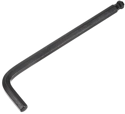 sourcing map 3/8 Ball End Hex Key Wrench, L Shaped Long Arm CR-V Repairing Tool, Black