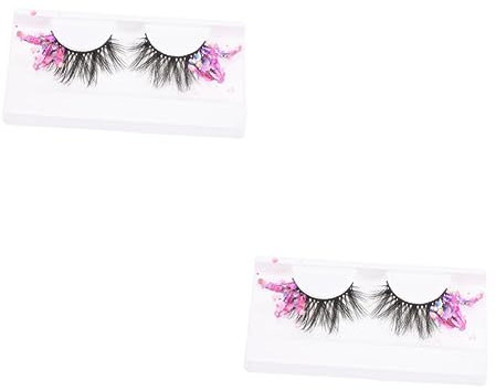 FOMIYES 2paare Glitzernde Wimpern Für Frauen Neonfarbene Falsche Wimpern Effekt Wimpernverlängerung Für Partys Und Besondere Anlässe Wiederverwendbar Und Einfach Anzubringen Für