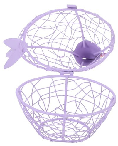 FONDOTIN Iron Wire Egg Basket Hen Shape Storage Container Kitchen Countertop Egg Holder Multi-Function Household Organizer for Home and Restaurant