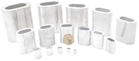 Xotiq Drahtseilklemme 50/100 stücke Crimpen Schleife Hülse Draht Seil Ferrule Aluminium 0,5/0,6/0,8/1/1,2/1,5/2/2,5/3/4-8mm Angelschnur Draht Crimp Stecker Seilklemme (Size : 10mmX50pcs)