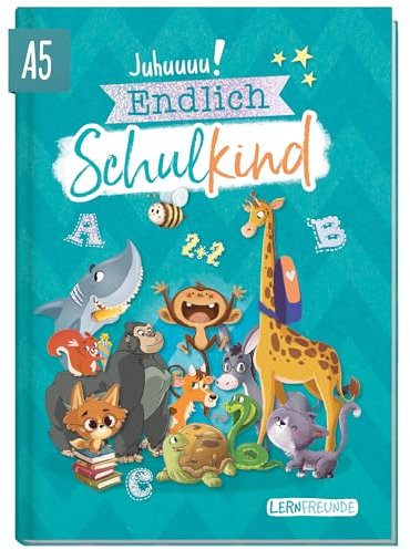 Häfft® Endlich Schulkind A5 Erinnerungsalbum zur Einschulung Rasselbande Hardcover Einschulungsbuch Schulanfang, erster Schultag, Geschenk für die Schultüte - nachhaltig & klimafreundlich