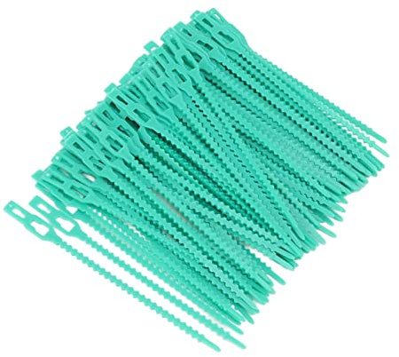 Tyenaza Green Cable Zip Soft Tie, 300Pcs 5 Inch Green Zip Garden Soft Tie 13cm Length Reusable Support Soft Wire Vine Zip Garden Tie Set
