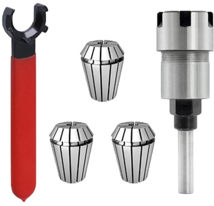 1/4-Zoll-Schaft-Fräser-Bit-Set, Schaftfräse, Spannzange, Verlängerungsstange, ER20, Verlängerungsfutter, Konverter-Adapter und Schraubenschlüssel für Fräsdrehmaschine, CNC-Maschine