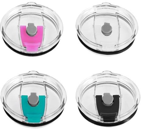 BUTORY 4 Pack Tumbler Lids Leakproof Tumbler Lid Cup Covers Reusable Plastic Tumbler Replacement Lids 20oz Tumbler Lids for 3.25 Inch Mouth Tumbler Coffee Cooler Cup #(colour)