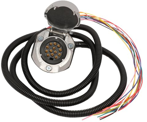 Taesayl Anhängersteckdose 13 polig, 13 polige Steckdose mit 2 m wasserdichtem Kabel, Anhänger Kabelbaum 13 polig vorverkabelt, ISO 11446, 13 poliger Anhängerstecker für PKW Anhänger