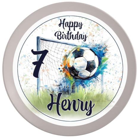 Tortenaufleger Geburtstag Fußball #9, 20cm, Fondant Papier | Personalisiert, Name & Zahl