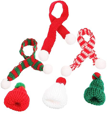 KONTONTY Mini Weihnachtsmütze Strickschal Accessoire Handy Weihnachtsbedarf Party