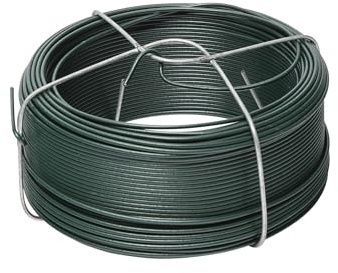 WERKA PRO, Fil de Fer Plastifié Vert avec Support, Résistant à la Rouille, Idéal pour Jardinage et Bricolage, 50m, Conception pour Une durée prolongée, Ø 1 x 1,4 mm