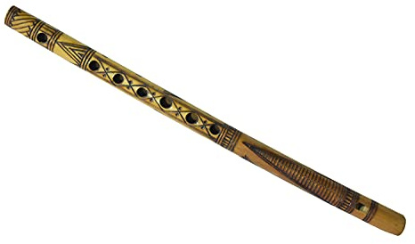 Dekorative, traditionelle, handgeschnitzte Bambusflöte, Basuri, indisches Musikinstrument zum Verschenken und Dekorieren (Design Flöte)