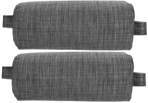 Versatile Outdoor Lounge Chair Pillow Removable Headrest Pool Pillow for Arch Back Office Gaming Chair Black Grey 35x6x15cm