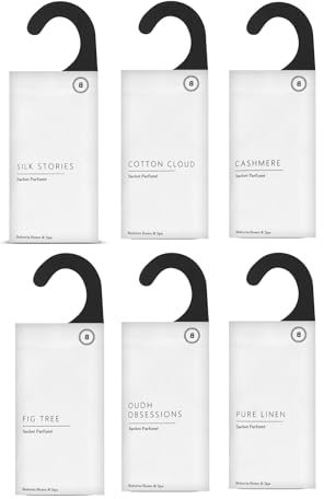 BOHORIA® Duftsachet Duftsäckchen Raumduft Frische Wäsche I Perfekt für den Kleiderschrank, Auto, Schubladen, Schränke Beseitigung von Gerüchen, Raumduft (Mix, 6er Pack)