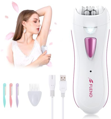 Epilatori donne depilatore viso donna, epilatore elettrico femminile con rifinitore per sopracciglia con luce LED per viso, ascelle, bikini e gambe