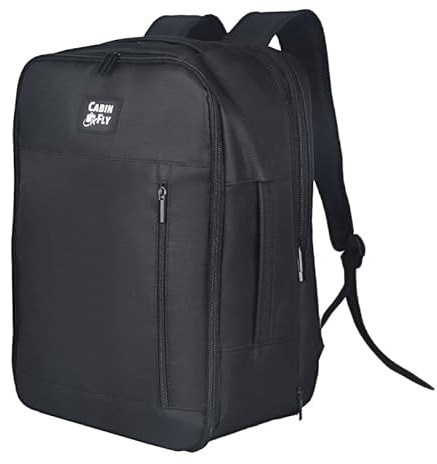 CabinFly Pacemaker Ryanair 40 x 30 x 20 Bagaglio a Mano Wizzair Zaino Cabina Bagaglio Transavia Vueling Eurowings 40x30x20cm (Nero, 40x30x20/25c)