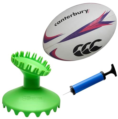 ODN Gift Supplies Dan Carter - Maglietta da calcio con palla da rugby Canterbury e pompa per palline, perfetta per allenamento di rugby, attrezzatura essenziale | Pallone misura 5