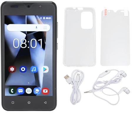 MTLAVISHY Ultra Slim Smartphone 5.0 Pulgadas HD 4GB RAM 32GB ROM 8MP 8MP Cámara Trasera Dual Tarjeta Dual Teléfono móvil en Espera para Android 12 (Negro)