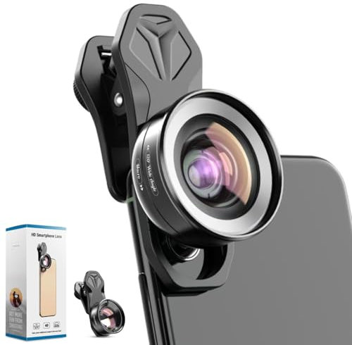 Auricase 2 en 1 Objectif Telephone Portable, Kit Objectif pour iphone, 10X Macro Lens, Objectif Grand Angle 120°, Objectif Smartphone pour la Plupart des Smartphones