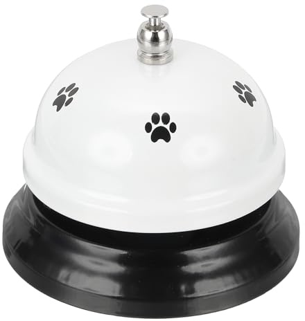 sourcing map Desk Service Call Bell, 2.95 Inch Metal Dinner Service Bell Ring for Hotel Restaurant Reception Area and Wedding Party Events, White