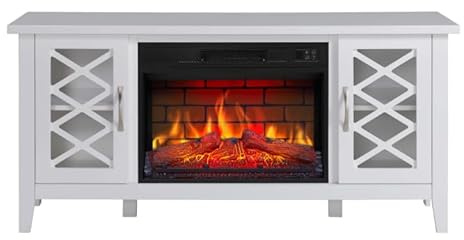 ArtiFlame Elektrokamin Odessa AF23BS, Elektrischer Standkamin mit Heizung 1800 W, realistischer Flammeneffekt, LED-Beleuchtung, Fernbedienung, Timer, Thermostat, Knistereffekt, MDF, Weiß