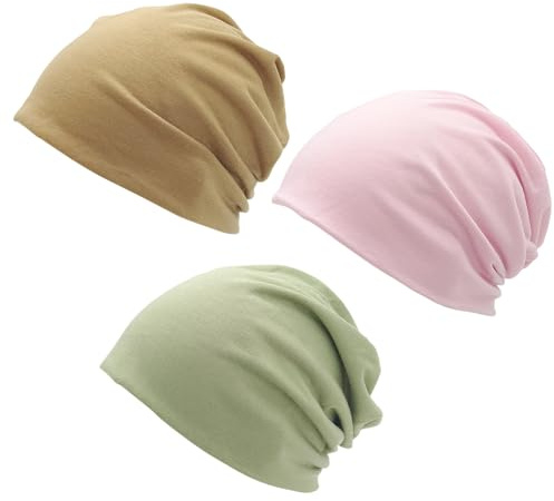 ZaoGoin 3 Chemo Kopfbedeckung Damen, Beanie Mütze Für Chemotherapie, Schlafmütze Und Strickmützen Für Damen, Ideal Für Yoga, Laufen Und Kirche