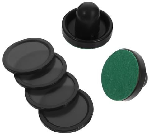 BESPORTBLE Juego de discos de raqueta de hockey de aire de plástico resistente a los golpes, accesorios ligeros con almohadillas de fieltro de 76 mm y 51 mm, piezas de hockey de aire estables para