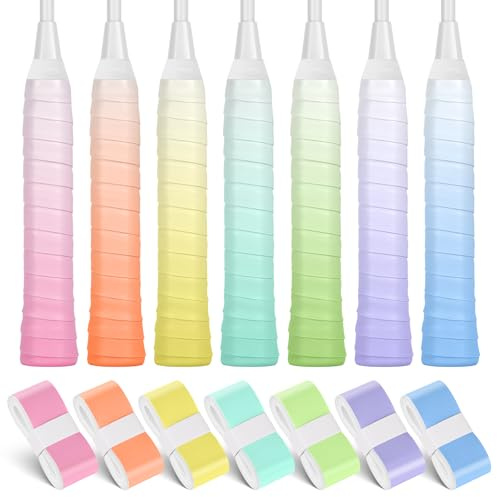 flintronic 7 Pezzi Overgrip, Nastro Grip per Racchetta, Antiscivolo Grip per Racchette da Tennis, Traspirante e Asciugatura Rapida, per Tennis, Padel e Badminton (Multicolore)