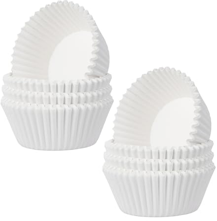 TOVINANNA 800 Unidades Papel para Cupcakes Antigrasa Desechable Vasos para Muffins y Postres Forros Blancos para Hornear de Revestimientos para Fiesta de Navidad Prácticos para Limpieza