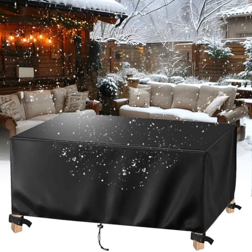 AJALGZ Fundas Muebles Jardin Exterior Impermeable, 225x110x75cm/LxWxH Juego de Funda Rectangular Grande para Muebles de Mesa de jardín 420D Oxford Funda Protectora Muebles Jardin