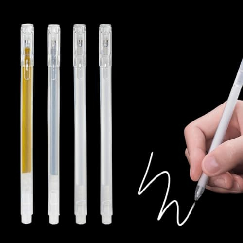 YAYNO 3 Stück Weißer Gelstifte für Highlights 0,5mm Strichstärke Gold Silber Wasserfest Weißer Stift Gelstifte Weiß Traschnell Trocknend Gelstift Weiß Set für Zeichnungen Hervorhebungen Schreiben
