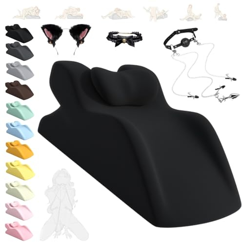 2026 Neu Miruvo Paarpillow - Intimkissen, Sex Kissen, Ergonomische Kissen, 27° Winkel für Gezieltere Stimulation, Entlastet Rücken, Hüfte Knie, für Mehr Intensität in Allen Stellungen(Schwarz)