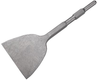 QUARKZMAN Ciseau À Sol À Tige Hexagonale 280mm x 17mm Embout De Burin En Acier Pour Marteau-Piqueur Électrique Démolition Jardinage Paysagisme Creusement Découpage (Largeur De Lame: 119mm)
