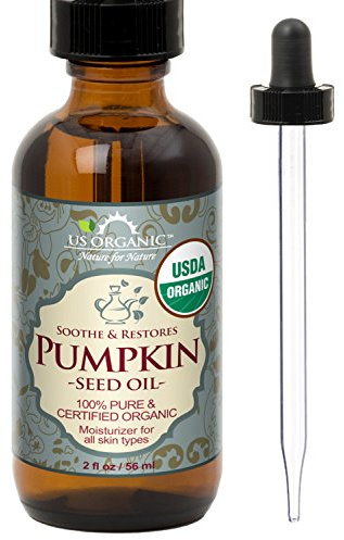 Pumpkin Seed Oil, USDA Certified Organic, 100% Pure & Natural, Cold Pressed Virgin, Unrefined in Amber Glass Bottle w/Glass Eyedropper for Easy Application (Small (2 oz, 56 ml))