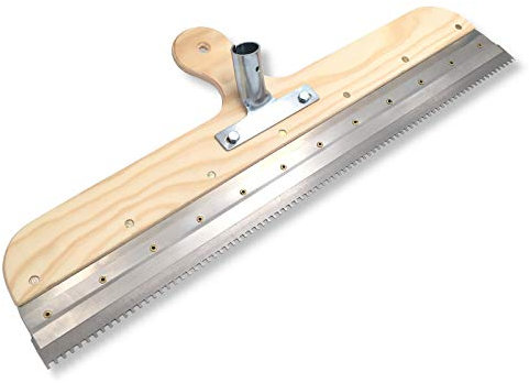 DEWEPRO® Großflächenrakel - Stehrakel gezahnt mit Steckvorrichtung - Breite: 560mm - Zahnbreite: ca. 2mm, Zahnhöhe: ca. 4mm, Zahn-Lückenbreite: ca. 4mm