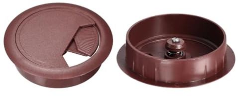 sourcing map Cable Hole Cover, 2-3/8 Plastic Desk Wire Cord Cable Grommets Hole Cover for Office PC Desk Cable Cord Organizer, 10Pcs Brown