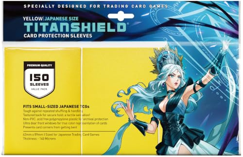 TitanShield Kartenhüllen für Yu-Gi-Oh, Cardfight, klein, japanische Größe, 150 Stück (Gelb) Vanguard & More