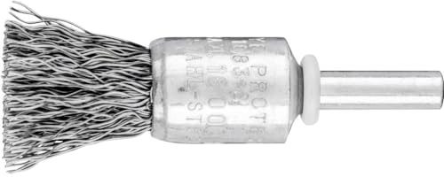 PFERD 43298001 Cepillo de cepillo sin trenzar PBU | Diámetro del vástago: 15 mm, diámetro del alambre de acero de 6 mm, diámetro de 0,35 mm – para lijadora recta, taladro, eje curvado